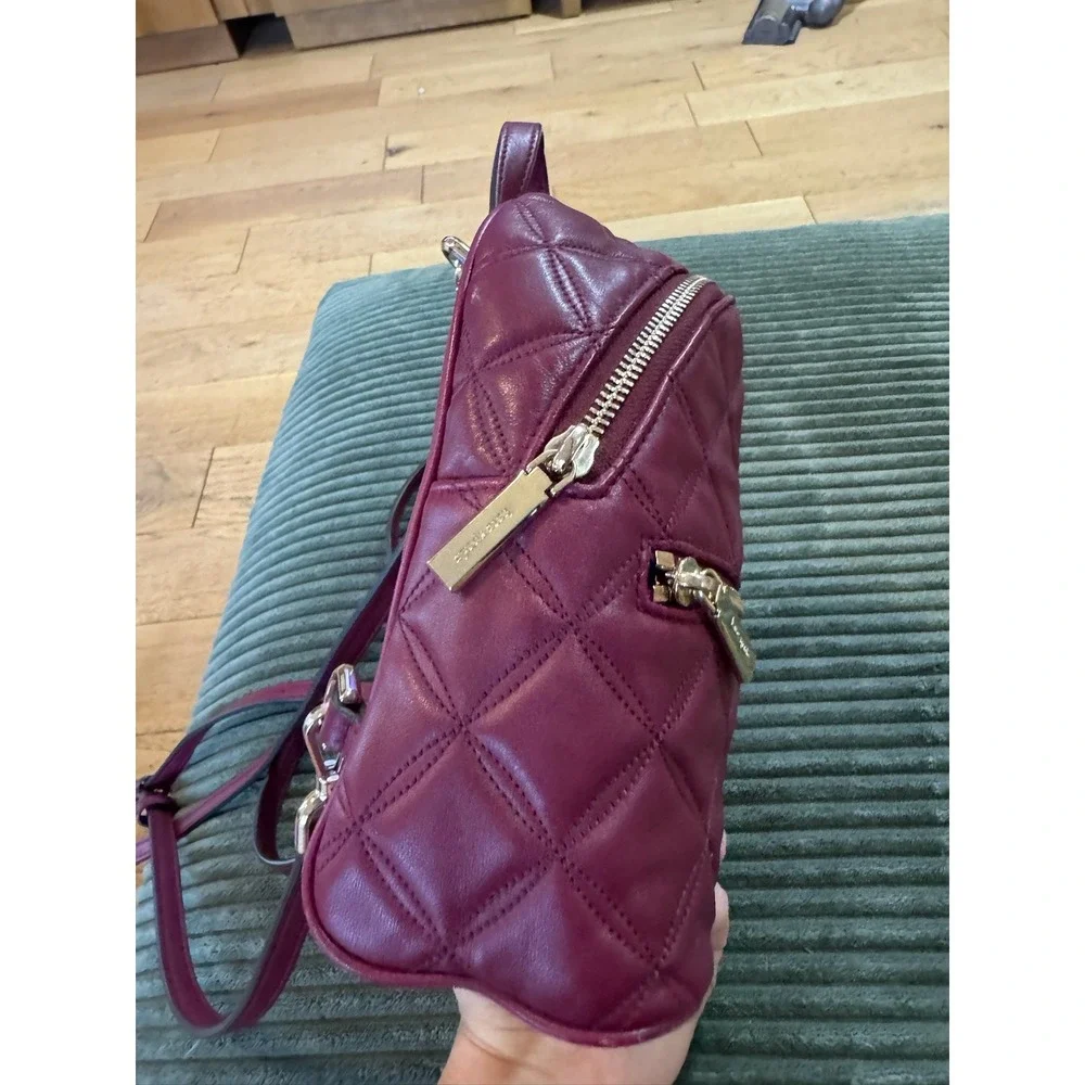 Kate Spade Natalia Mini Convertable Backpack - Quilted‎ Leather Burgundy
